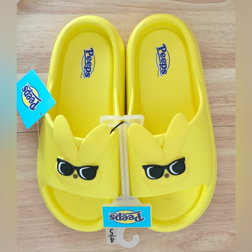 Peeps Yellow Bunny Peep Slide Sandals, Size: 4-5, NWT (READ DESCRIPTION)